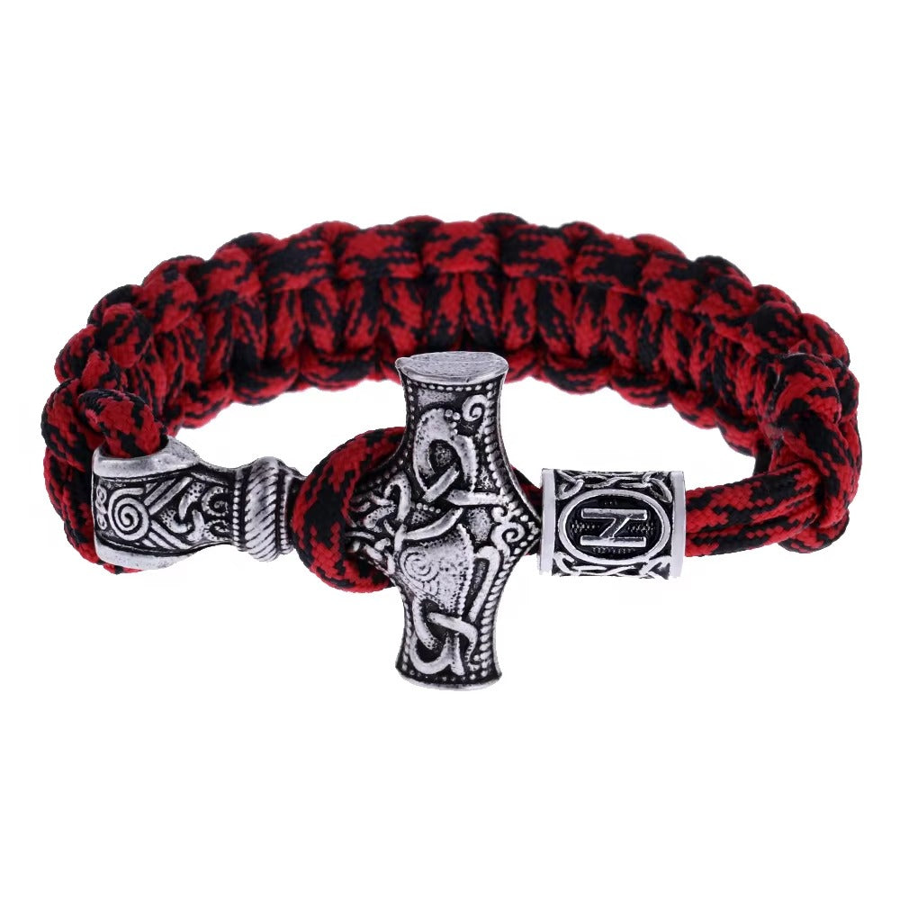 Wholesale Handmade Viking Paracord Bracelets – Thor's Hammer & Tiwaz Rune