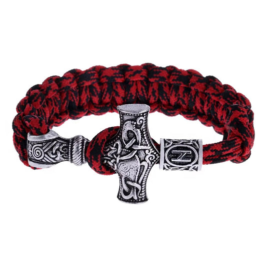 Wholesale Handmade Viking Paracord Bracelets – Thor's Hammer & Tiwaz Rune