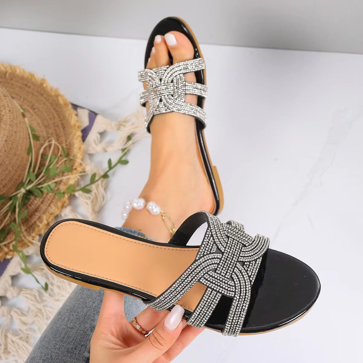 Wholesale Women's Summer Footwear – Crystal Flats, Sandals, Flip Flops