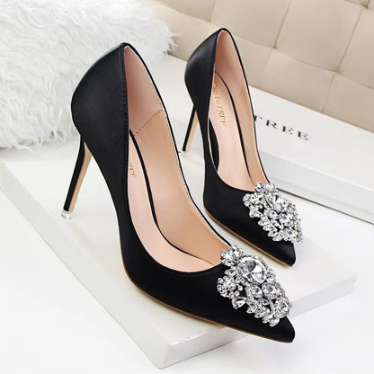516-5 Korean Rhinestone Shoes – Shallow Pointed, Shiny (Party)