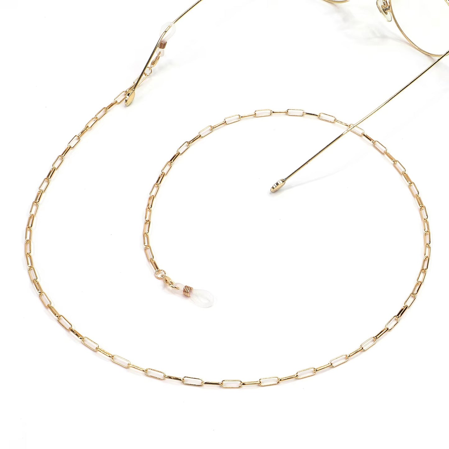 Fashion Gold Eyeglass Chains – Oval, Thick, Fade-Resistant (Metal, Eco-Friendly)