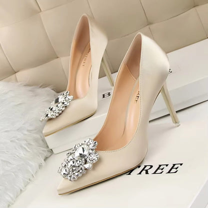 516-5 Korean Rhinestone Shoes – Shallow Pointed, Shiny (Party)