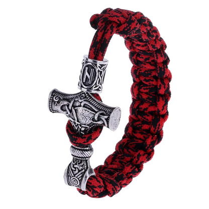 Wholesale Handmade Viking Paracord Bracelets – Thor's Hammer & Tiwaz Rune