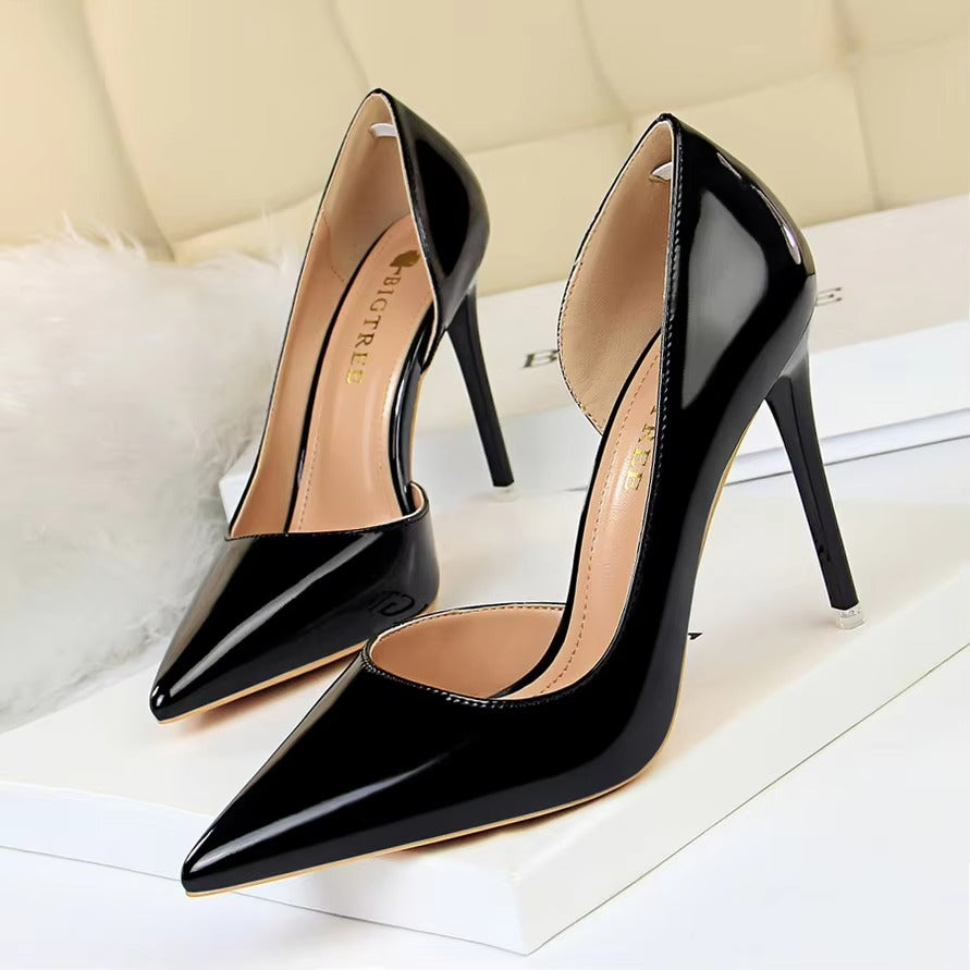 18188-1 Euro-American High Heels – Shallow Pointed, Side Hollow (Banquet, Sexy)