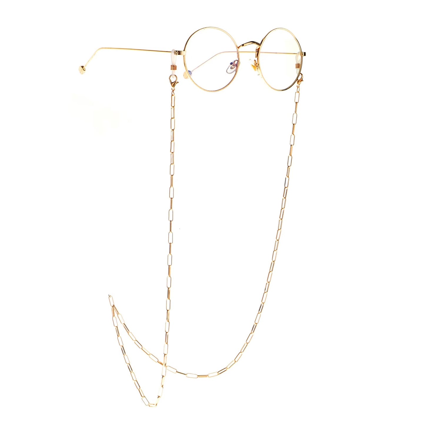 Fashion Gold Eyeglass Chains – Oval, Thick, Fade-Resistant (Metal, Eco-Friendly)