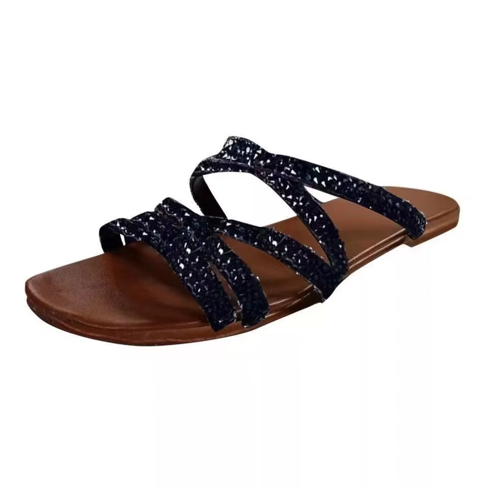 Wholesale New Women's Summer Flat Sandals – Fashion, PU Buckle, Retro