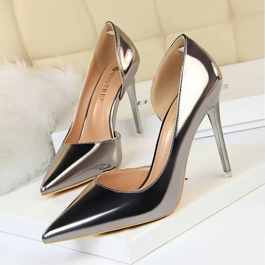 18188-1 Euro-American High Heels – Shallow Pointed, Side Hollow (Banquet, Sexy)