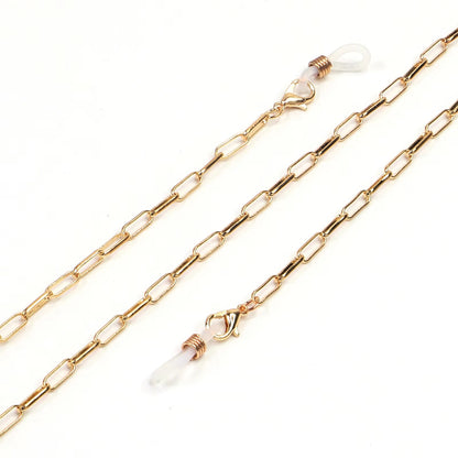 Fashion Gold Eyeglass Chains – Oval, Thick, Fade-Resistant (Metal, Eco-Friendly)